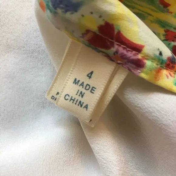 Rebecca Minkoff Split Shirt-tail Silk Floral Tank Top Size 4 - Picture 4 of 5